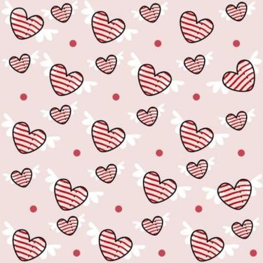 Imagem de Papel De Parede Infantil Corações Com Asas