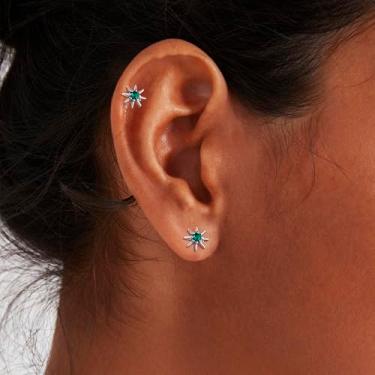 Imagem de Brincos femininos de aço inoxidável banhado a ouro 18 K branco 20 g com zircônia cúbica delicada em estilos exclusivos, standard, Aço inoxidável Latão, Sem pedra preciosa