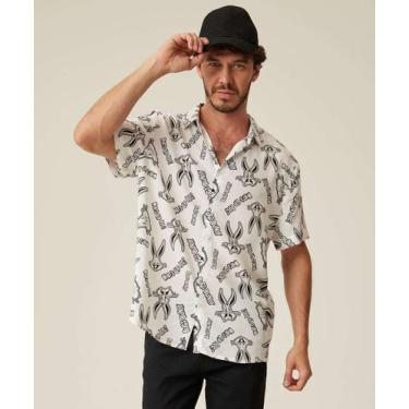 Imagem de Camisa Masculina Estampa Pernalonga Looney Tunes-72630, Branco, G