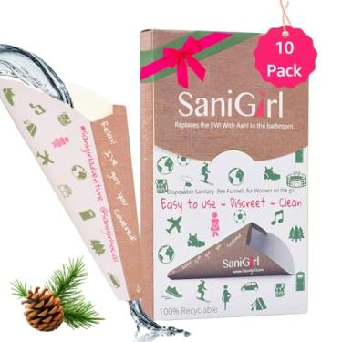 Imagem de Dispositivo de Urinação Feminino Descartável SaniGirl 10 Funnels | Pee Feminino Pé em Pé | Portátil Urinal Limpo Confiável Fácil de Usar | Banheiros Públicos Externos Porta-Potty Travel (Pacote com 10)