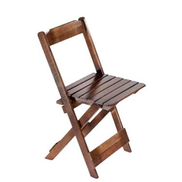Imagem de Cadeiras Madeira Dobrável Balcão Bar Área Gourmet Envernizada/Natural Lazer cadeiras dobráveis Conjunto Prático e Confortável(Imbuia)