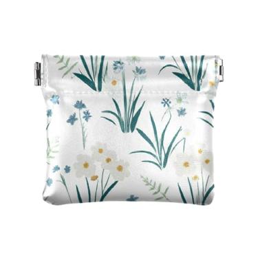 Imagem de Burbuja Bolsa feminina para moedas, prímulas brancas, porta-moedas, porta-moedas, portátil, para batom, organizador de cosméticos