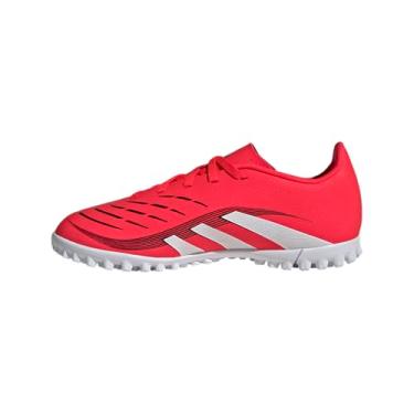 Imagem de adidas Tênis de futebol unissex infantil Club Predator Turf, Vermelho lúcido, branco/preto, 10.5 Little Kid