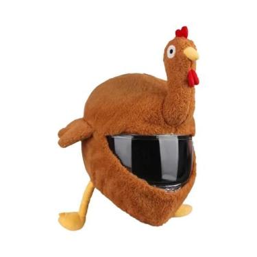 Imagem de Capa De Capacete De Motocicleta De Pelúcia Em Estilo Cartoon Com Orelh