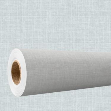 Imagem de Papel de parede 3D Auto Adesivo efeito tecido linho cinza claro imita algodão Vinilico 3m