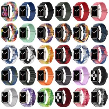 Imagem de Pulseiras de relógio trançadas para homens e mulheres, compatíveis com Apple Watch 38/40/41/42/44/45/46/49 mm