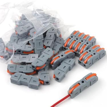 Imagem de ROUPWKWO Conector de fio de extremidade multiplex de emenda rápida, conector de cabo elétrico compacto, conectores de fiação doméstica para circuito embutido (30 peças)
