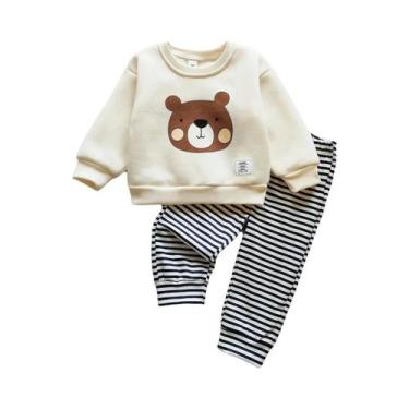 Imagem de Conjunto De Roupas Unissex Para Crianças Com Bordado De Urso, Moletons