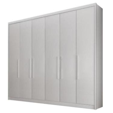 Imagem de Guarda Roupa Casal Bolonha 6 Portas 8 Gavetas Neve  Novo Horizonte