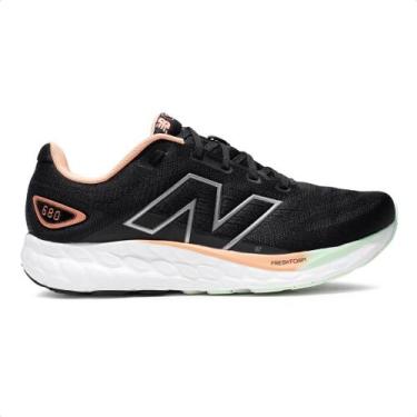 Imagem de Tênis New Balance 680 V8 Feminino, Preto, Coral, 34