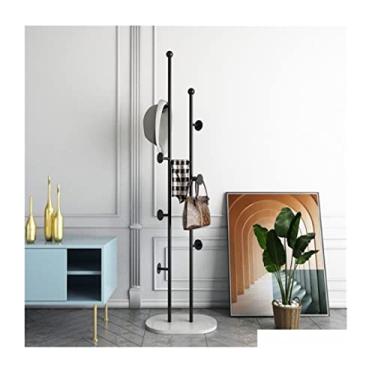 Imagem de SLGGPJBU Cabideiro de chão com economia de espaço, suporte de metal, cabideiro, quarto, simples, moderno, cabide de chão, multifuncional, entrada, suporte para roupas