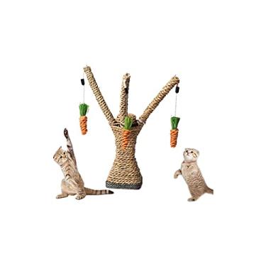 Imagem de U5GAAALPPQ9 Tábua de arranhar para gatos, dispositivo de garra mágica, corda de sisal, brinquedo para gatos, poste de arranhar, plataforma, suprimentos resistentes ao desgaste, engraçados, verticais