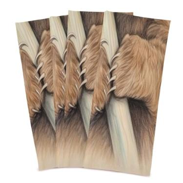 Imagem de Wassud Toalhas de cozinha preguiça no galho (2) panos de prato de cozinha, pacote com 4 panos de prato macios com laço para pendurar, toalha de mão de secagem rápida super absorvente, toalhas de chá