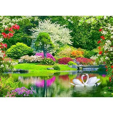 Imagem de Pintura de Diamante DIY Kits 5D Paisagem Forma Redonda Pinturas Artes e Ofícios para Decoração Parede Quarto