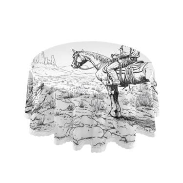 Imagem de Qilmy Toalha de mesa redonda de palmeira de treliça verde, 152 cm, resistente à água, à prova de derramamento, capa de mesa grande para jantar de reunião de família em ambientes internos e externos