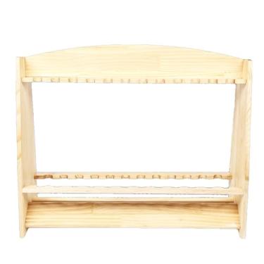 Imagem de Suporte para taco de bilhar, suporte de taco de sinuca de madeira maciça, suporte de taco de bilhar, suporte de taco de bilhar, suporte de taco de sinuca, suporte de taco de sinuca, branco, 24 furos