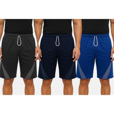 Imagem de Kit Bermuda Masculina Helanca Esportiva Secagem Rápida-Masculino