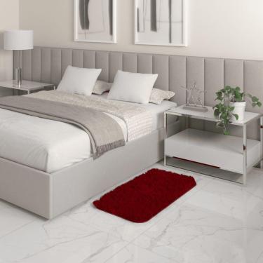 Imagem de Tapete Sala Felpudo Peludo Vinho 50 X 100 Cm