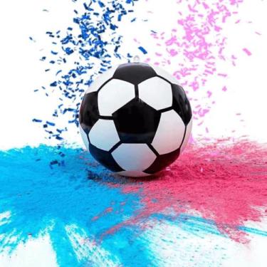 Imagem de Bola Futebol Chá Revelação Bebê Com Pó Rosa Menina - Tatudeboa