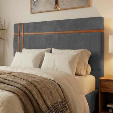 Imagem de Cabeceira Estofada Parma Para Cama De Casal 140cm Bouclê - SOFA STORE,