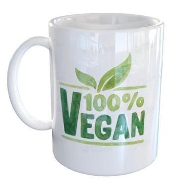 Imagem de Caneca Porcelana Vegan 100% Vegano - Pense Canecas, Branco