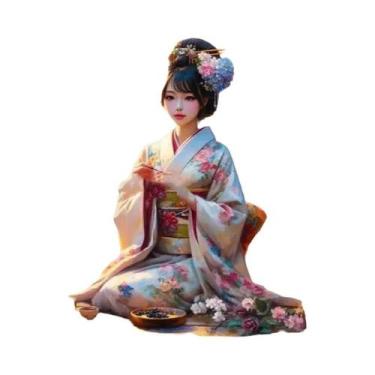 Imagem de Pintura Em Diamante 5D De Retrato De Mulheres Japonesas Com Mosaico De