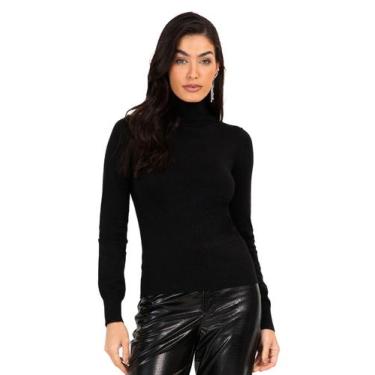 Imagem de Sueter Feminino Gola Alta Endless Preto, G, Preto