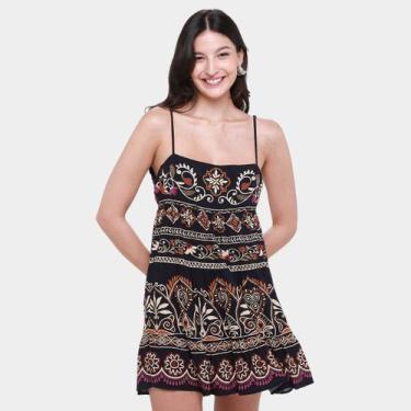 Imagem de Vestido Curto Farm Adriele, Preto, G