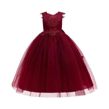 Imagem de Vestido De Dama De Honra Em Tule Branco Para Meninas, Fantasia De Prin