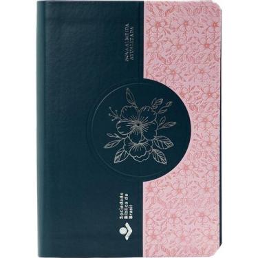 Imagem de Bíblia Sagrada Super Gigante AZUL ROSA Versão NAA Nova Almeida Atualiz