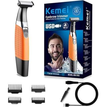 Imagem de Aparador Multifuncional Kemei 1910 Corte Preciso Barba Cabelo Portátil