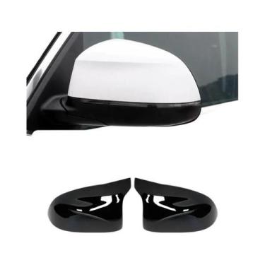 Imagem de Capa De Espelho Retrovisor Estilo Fibra De Carbono Preto Brilhante Par