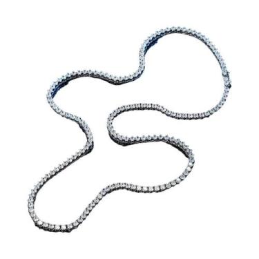 Imagem de Colar De Tênis Em Prata Esterlina 925 Com Zircônia Cúbica 5A De 3mm, 1