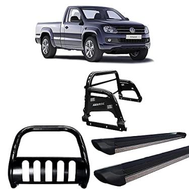 Imagem de Kit Quebra Mato +Estribo PRETO F +Santo H3/AMAROK CS PRETO