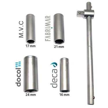 Imagem de Kit Chaves Ferramenta Registro Pressão Deca Docol Fabrimar MVC - 3338k160