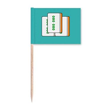 Imagem de Bandeiras de palito de dente de prata Mahjong sobrepostas para decoração de festa