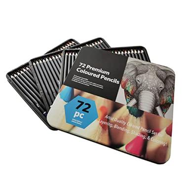 Imagem de 72 Lápis de Cor, Alta Solidez de Cor Ampla Aplicabilidade Lápis de Cor Com Caixa de Ferro para Scrapbooking