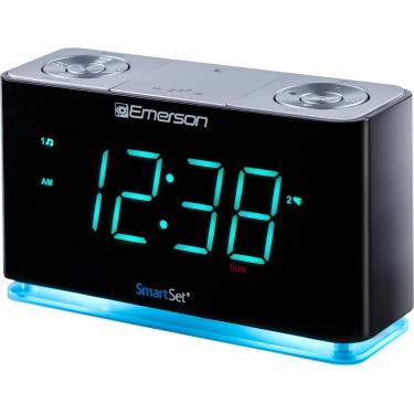 Imagem de Emerson SmartSet Alarm Clock Radio com Alto-falante Bluetooth, Estação de Carregamento/Carregadores de Telefone com porta USB para iPhone /iPad/iPod/Android e Tablets, ER100301