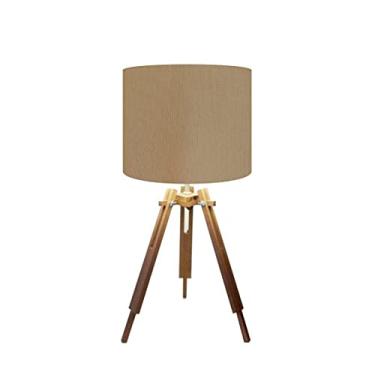 Imagem de Abajur Mesa Tripé Madeira 60cm Cores Lisas - Md1001 Cúpula Ø30