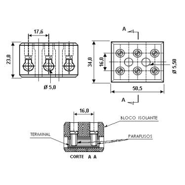 Imagem de Conector de Porcelana 3P 16mm² sindal 3503