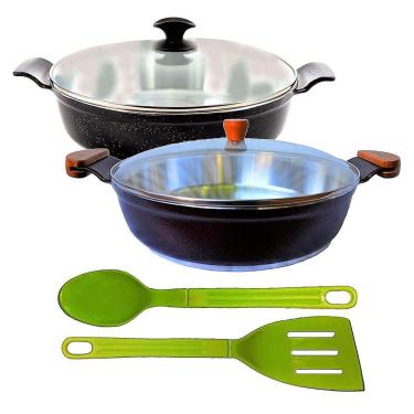 Imagem de Jogo Frigideiras Antiaderente Usinado AA e AM 30cm T04 N03