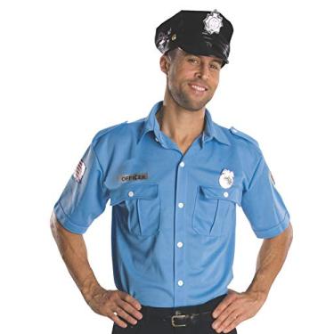 Imagem de Camisa e chapéu de policial adulto Rubie's Costume Heroes And Hombres, Azul, GG