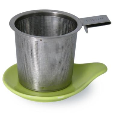 Imagem de FORLIFE Conjunto de infusor de chá e pratos com alça de gancho, limão