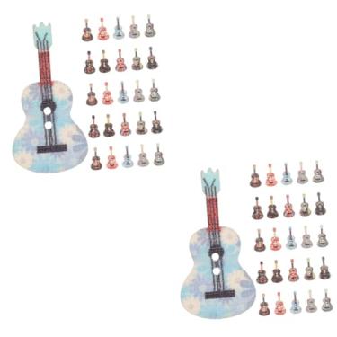 Imagem de Lurrose 100 Peças Botões De Madeira De Desenho Animado Decoração Vintage Faça Você Mesmo Decorações De Botão Roupas Acessórios DIY Botão De Roupas Decorações DIY Em Forma De Guitarra