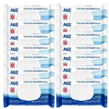 Imagem de Toalhas Antissépticas Mili 14 Pacotes C- 50 (total: 700 Toalhas)-sem álcool