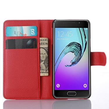 Imagem de Capa para Samsung Galaxy A3 (modelo 2017) â€“ Capa carteira flip de couro PU de para Galaxy A3 (modelo 2017), capa de proteção de telefone estilo empresarial, capa com [compartimentos