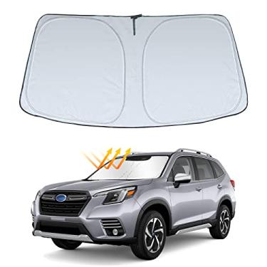 Imagem de Capa de para-brisa para para-sol para acessórios Subaru Forester 2019-2023 2024 2025, protetor de viseira de janela frontal, blocos dobráveis, raios UV mantêm seu carro mais fresco