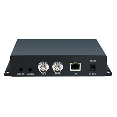 Imagem de Codificador de vídeo H.265 HEVC SDI com OLED, HTTP, UTP, RTSP, RTMP, RTMPS, SRT, protocolo RTP, para transmissão ao vivo no YouTube, Facebook, códigos Wowza Xtream, suporte POE (CE e FCC)