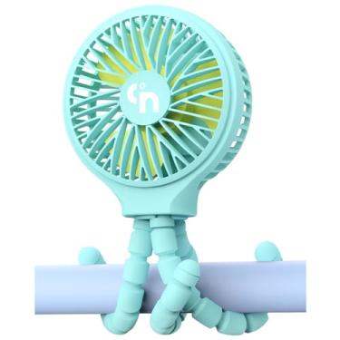 Imagem de WiHoo Mini ventilador de carrinho de mão, ventilador operado por bateria ventilador portátil pessoal assento de carro ventilador de bebê com tripé flexível, USB ou bateria ventilador de mesa ajustável
