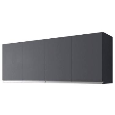 Imagem de Armario Aereo 160 Cm 4 Portas Andreia Cinza Reajl Cinza